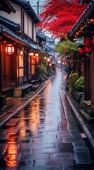 Fototapeta premium Edo city architecture building street.