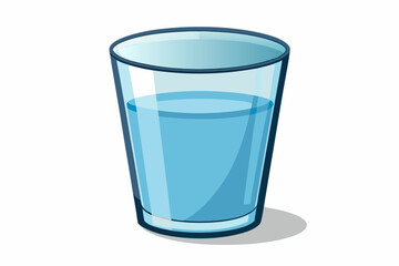 A clear glass filled with clean drinking water vector illustration