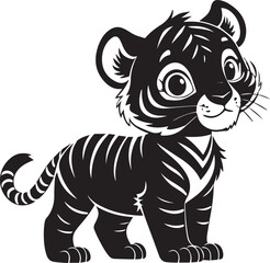 baby tiger silhouette vector