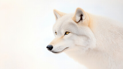 Obraz premium majestic wolf with snow dusted fur gazes intensely, embodying winter beauty