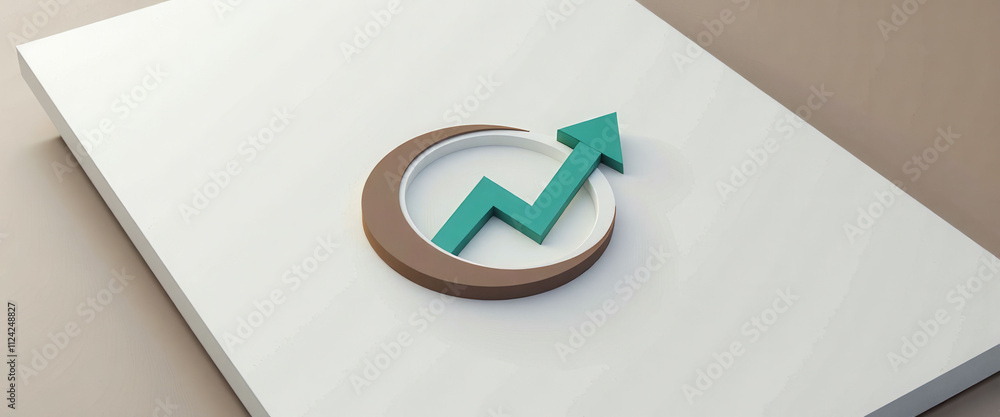 Poster a white background with a green arrow pointing upwards. the arrow is surrounded by a circle