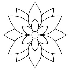 Flower mandala outlines black & white vector art. Mandala outline icon silhouette art, Mandala outline Elements illustration