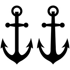 Ship anchor vector collection art design. Anchor set icon silhouette art, Ship Elements illustration