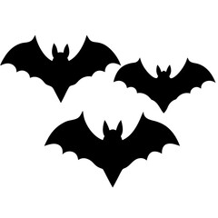 Fototapeta premium Halloween bats collection black & white vector art. Bats icon silhouette art, Holiday Elements illustration