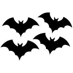 Fototapeta premium Halloween bats collection black & white vector art. Bats icon silhouette art, Holiday Elements illustration