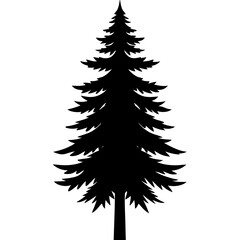 Obraz premium Abstract Christmas pine tree vector art design. Christmas tree silhouette art, Holiday Elements illustration