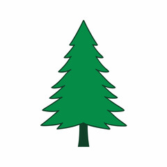 Colorful festive tree vector. Christmas tree green shape silhouette art, Holiday Elements illustration