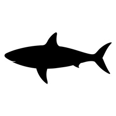 Fototapeta premium Shark animal black and white. Shark Silhouette, Animal Shark elements illustration