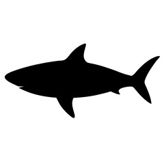 Obraz premium Shark animal black and white. Shark Silhouette, Animal Shark elements illustration