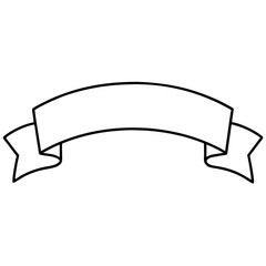 Ribbon banner shape outline. Creative symbol outline design silhouette, Ribbon outline elements illustration
