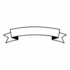 Ribbon banner shape. Creative symbol silhouette, Ribbon elements illustration