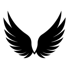 Fototapeta premium Animal wings black and white. Wings Silhouette, Racing elements illustration