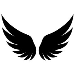 Fototapeta premium Animal wings black and white. Wings Silhouette, Racing elements illustration