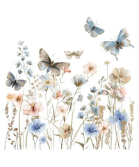 flowers and butterflies