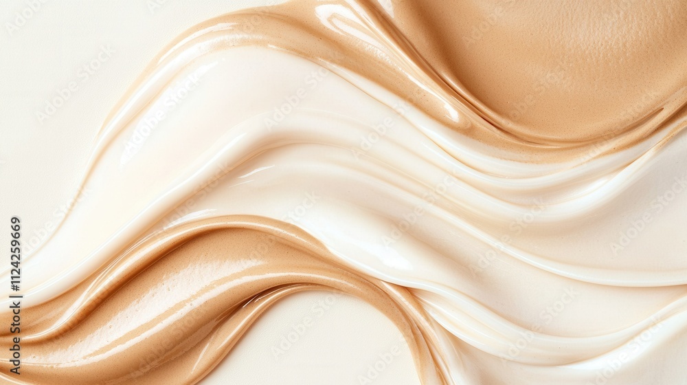 Poster Dynamic mocha mousse flowing liquids studio background abstract art soft lighting artistic concept for visual appeal