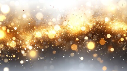 Fototapeta premium White and gold abstract glitter bokeh background. abstract glitter bokeh background. Fantasy colorful holiday sparkle background