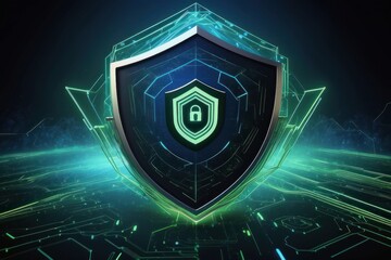 A conceptual illustration of cybersecurity in a futuristic world