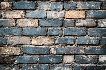 Obraz premium Gray faux aged brick wall in loft style