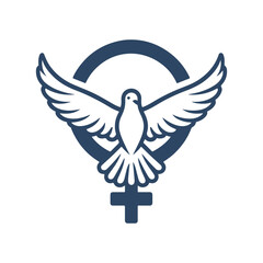 Fototapeta premium Dove with Olive Branch Inside Feminist Symbol Symbol Vector Illustration