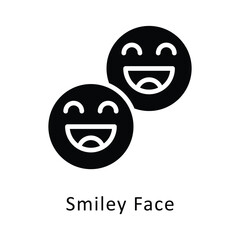 Smiley face Vector Gylph Icon. Eps file 10