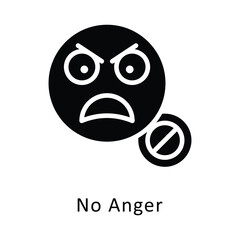 No Anger Vector Gylph Icon. Eps file 10
