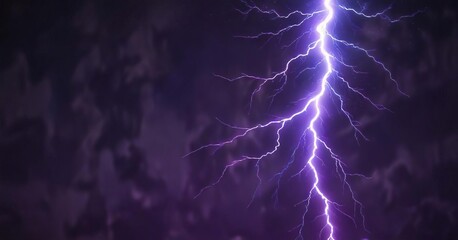 Electric arc with blue lightning bolt over dark purple background, electricity surge, vibrant aura