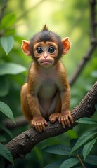 Fototapeta premium monkey in the jungle