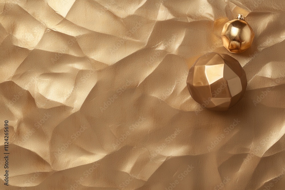 Poster elegant gold decorative elements studio setting textured background minimalist style close-up view m