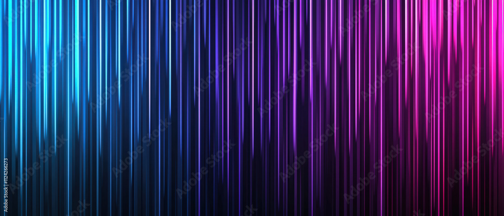 Poster vibrant abstract background featuring vertical lines in gradient tones of blue and pink, creating dy
