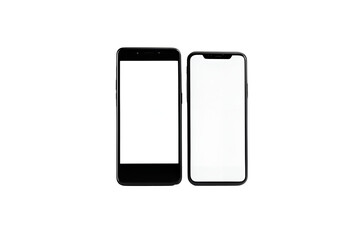 A phone with a white screen on a transparent background 