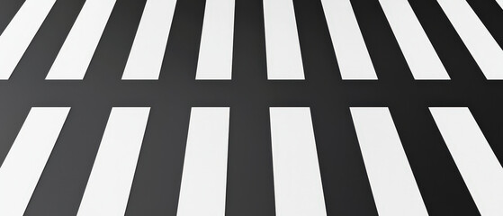 Minimalist abstract black and white striped pattern on flat surface, creating striking visual effect. design emphasizes simplicity and contrast, ideal for modern decor