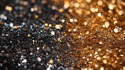 Black and Gold Glitter Sparkle Texture Background