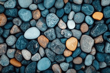 Light gray small rocks in a close up pebble stone background
