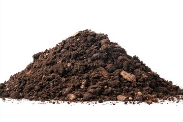 mound of earth on a white backdrop