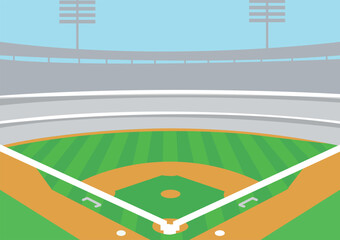 Baseball Field stadium vector Illustration Collection, American Baseball stadium Sport Isolated Equipment, Baseball Drawing Abstract Baseball stadium Outline Icon symbol Vector Set