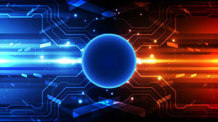 Abstract technology background. Futuristic user interface. Vector illustration for your design