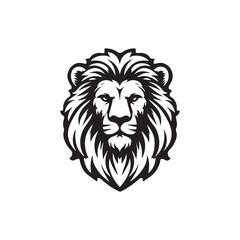 Lion head silhouette vector icon symbol art illustration