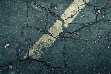 Obraz premium Paved roadway marked with stripes