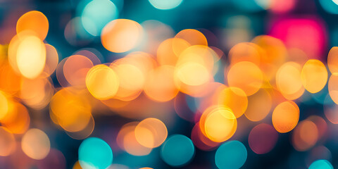 Fototapeta premium Abstract Warm Bokeh Lights at Night