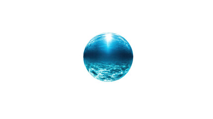 Obraz premium Serene underwater bubble capturing sunlight. transparent background
