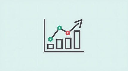 business graph with arrow icon