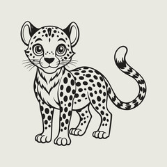 Cute Cartoon Cheetah Coloring Page