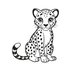 Cute Cartoon Cheetah Coloring Page