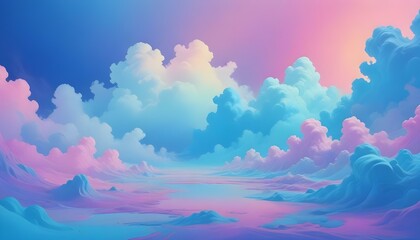 Clear Plain Shiny Warm Soft Vintage Bokeh Cloudy Wave Like Geometric Blue Background or Texture