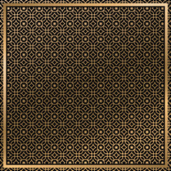 Abstract Golden Decorative, Grill Vector dark Background
