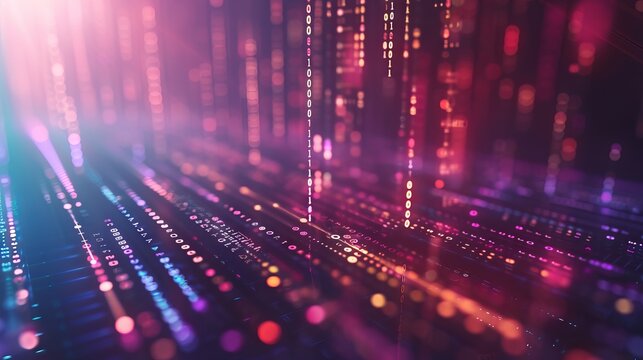 High-tech DNA sequencing sanger method digital background with binary code and genetic data visualization for biotechnology and genomic research