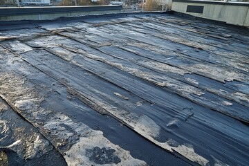 Remove old fiberglass coating from rooftop for repair