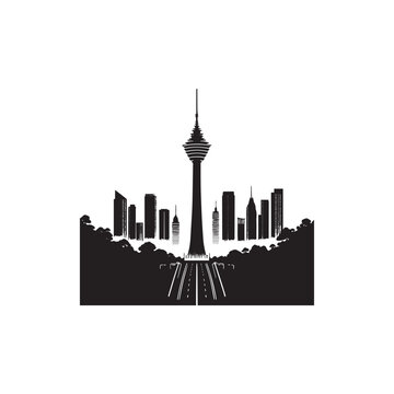recommend clip art: Malaysia Tower silhouette vector icon symbol design illustration