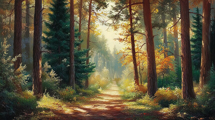 Fototapeta premium forest in autumn. forest. autumn forest