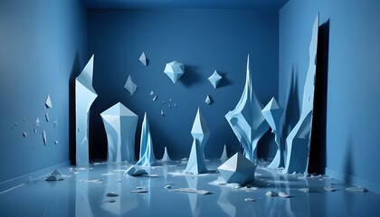 Clear Plain Shiny Warm Soft Vintage Bokeh Cloudy Wave Like Geometric Blue Background or Texture